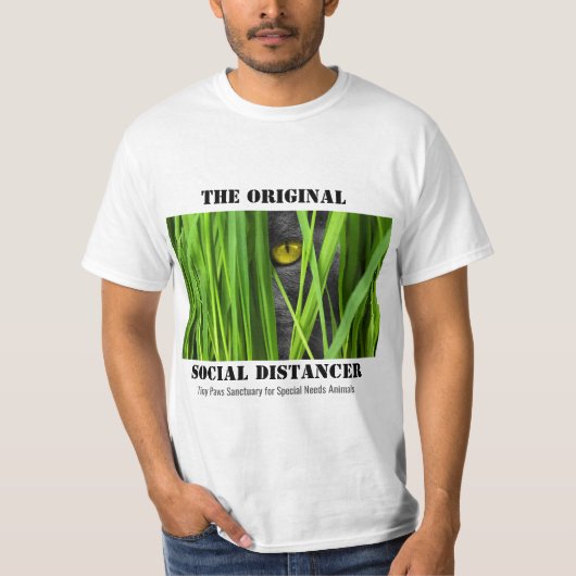 De originele kat van de Sociale Afstand T-shirt (Voorkant)