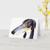 De originele lurcher/kaart van windhondgroeten kaart (Gele Bloem)