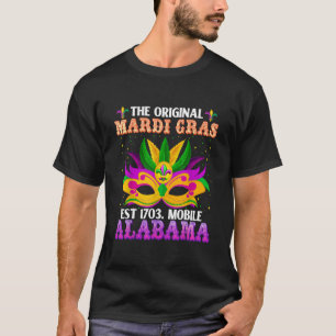 De originele Mardi Gras Mobile Alabama 1703 Funny T-shirt
