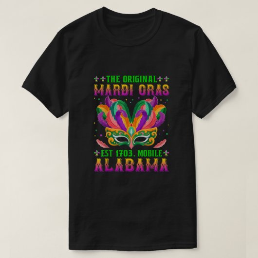 De originele Mardi Gras Mobile Alabama 1703 Funny T-shirt (Design voorkant)