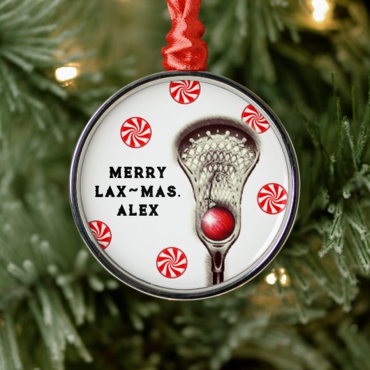 De originele Merry Lax-mas Lacrosse Metalen Ornament (Boom)