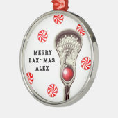 De originele Merry Lax-mas Lacrosse Metalen Ornament (Links)