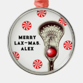 De originele Merry Lax-mas Lacrosse Metalen Ornament (Voorkant)