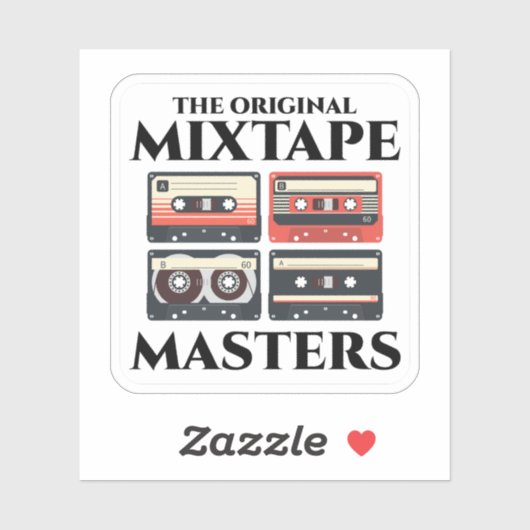De originele Mixtape Masters: '80s Cassettebandje Sticker (Vel)