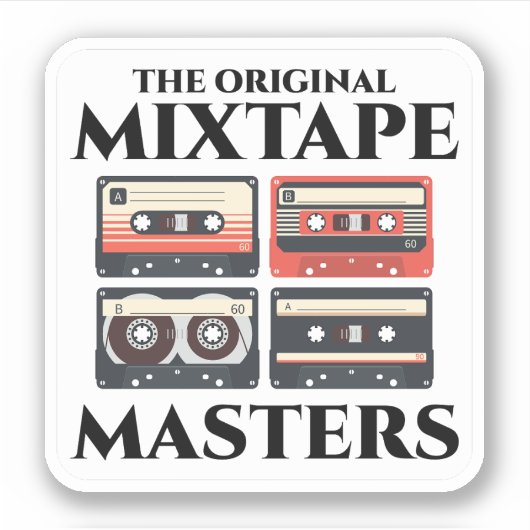 De originele Mixtape Masters: '80s Cassettebandje Sticker (Voorkant)