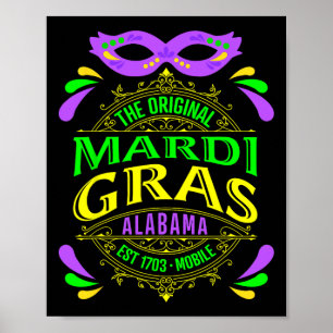 De originele mobiele Alabyma Mardi Gras 2025 Poster