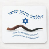 De originele naad van Shofar - Psalms 150:3 Muismat (Voorkant)