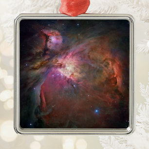 De Orionnevel - Roze Metalen Ornament