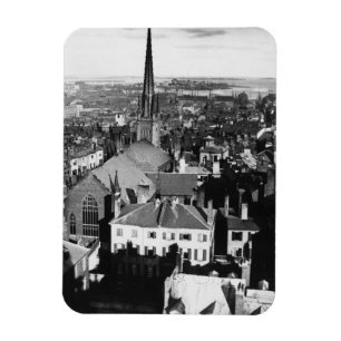 De ornamentale spiraal van een kerk in Boston Magneet