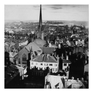 De ornamentale spiraal van een kerk in Boston Poster