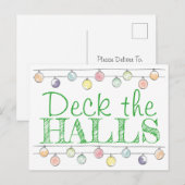 De Ornamenten van de Kerstmis van de Waterverf van Feestdagenkaart (Voorkant / Achterkant)