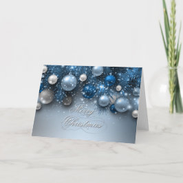 De Ornamenten van de Vakantie van Kerstmis - Blauw Feestdagen Kaart
