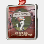  de Ornamenten van het blik Football, Uw Foto, Tek (Links)