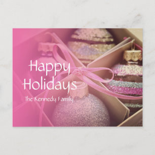 De Ornamenten van Kerstmis van de pastelkleur Feestdagenkaart