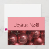 De Ornamenten van Kerstmis van Noël van Joyeux Feestdagenkaart (Voorkant / Achterkant)