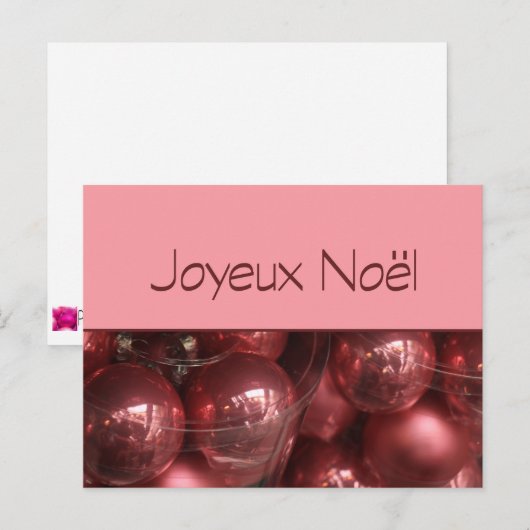 De Ornamenten van Kerstmis van Noël van Joyeux Feestdagenkaart (Voorkant / Achterkant)