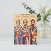 De Orthodoxe christelijke icoon van de Drie Hiërar Briefkaart (Staand voorkant)