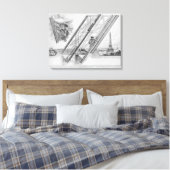 De Otis Elevator in de Eiffeltoren Canvas Afdruk (Insitu (Slaapkamer))