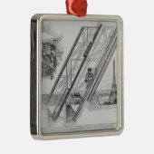 De Otis Elevator in de Eiffeltoren Metalen Ornament (Rechts)