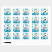 De Otter Aquatische Odyssee Vierkante Sticker (Vel)