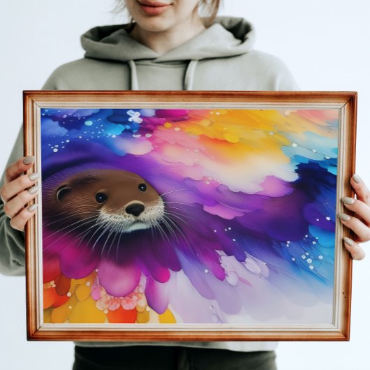 De Otter | Digitale kleurrijke verf Poster