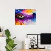 De Otter | Digitale kleurrijke verf Poster (Thuiskantoor)