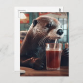 De Otter Drink een frisdrank in een café Briefkaart (Voorkant / Achterkant)