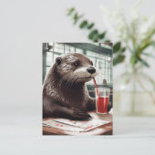 De Otter Drink in een café Briefkaart (Staand voorkant)