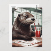 De Otter Drink in een café Briefkaart (Voorkant / Achterkant)