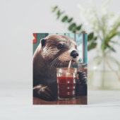 De Otter Drink in een café Briefkaart (Staand voorkant)