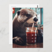 De Otter Drink in een café Briefkaart (Voorkant / Achterkant)