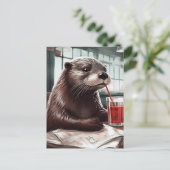 De Otter in een café Briefkaart (Staand voorkant)