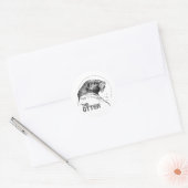 DE OTTER VINTAGE RONDE STICKER (Envelop)