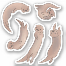 De Otters Swimming Sticker
