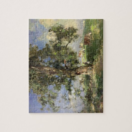 De oude asboom (olie op canvas) legpuzzel (Verticaal)