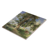 De oude asboom (olie op canvas) tegeltje (Zijkant)