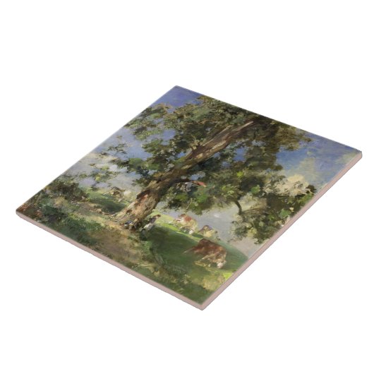 De oude asboom (olie op canvas) tegeltje (Zijkant)