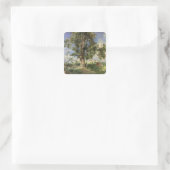 De oude asboom (olie op canvas) vierkante sticker (Tas)