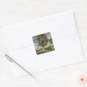 De oude asboom (olie op canvas) vierkante sticker (Envelop)