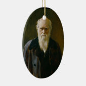 De oude Atheïst van Charles Darwin een Ovaal Keramisch Ornament (Rechts)