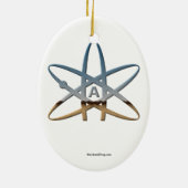 De oude Atheïst van Charles Darwin een Ovaal Keramisch Ornament (Achterkant)