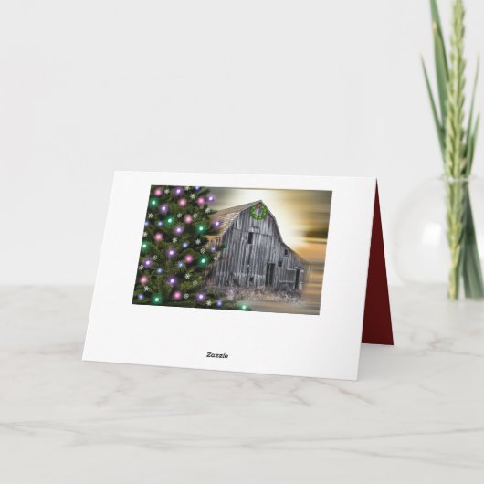 De oude Barn Kerstmis Feestdagen Kaart (Achterkant)