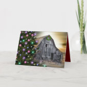 De oude Barn Kerstmis Feestdagen Kaart (Voorkant)