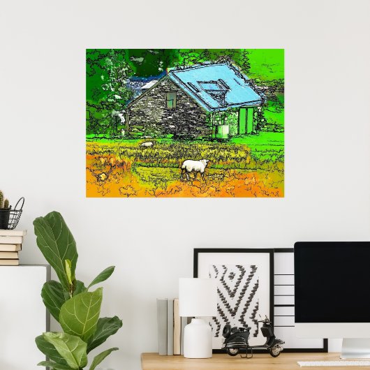 DE OUDE BARN POSTER (Thuiskantoor)