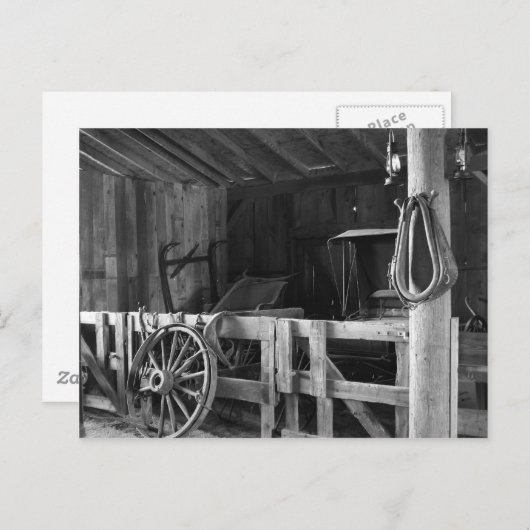 De oude Barn - zwart in wit Briefkaart (Voorkant / Achterkant)