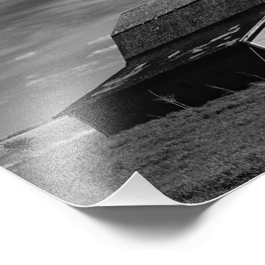 De oude Barn - zwart-wit Foto Afdruk (Hoek)