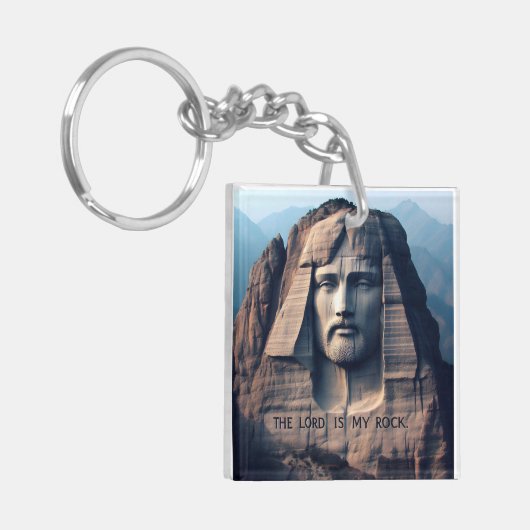 De oude beschermer: De Heer is mijn steen Sleutelhanger (Voorkant Links)