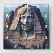De oude beschermer: De Heer is mijn steen Vierkante Klok (Voorkant)