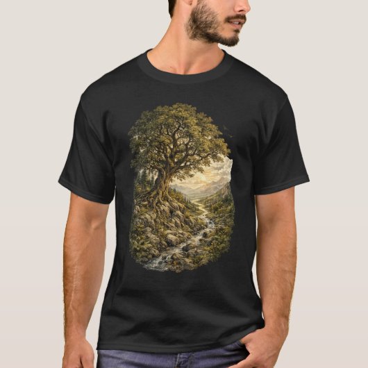 De Oude Bewaker – Antieke Eik Natuur T-shirt (Voorkant)