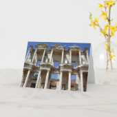 De oude bibliotheek van Celsus - Efeze, Turkije Kaart (Gele Bloem)